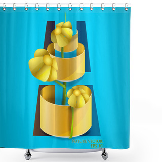 Personality  Vector Illustration Of Flower In Pot. Shower Curtains