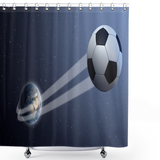 Personality  Earth With Ball Swoosh In Space Shower Curtains