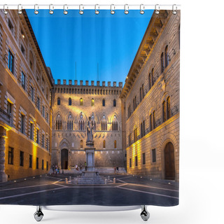 Personality  Square In Old City Centre Of Siena, Italy Shower Curtains