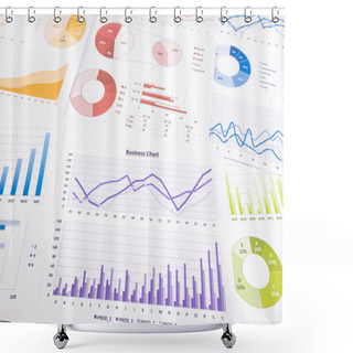 Personality  Colorful Graphs, Data Analysis, Marketing Research And Annual Re Shower Curtains