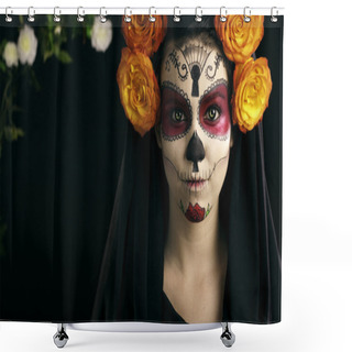 Personality  Creative Face Paint Portrait Flower Shower Curtains