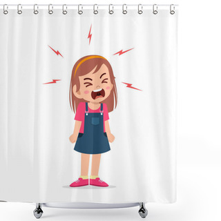 Personality  Little Girl Tantrum And Scream Very Loud Shower Curtains