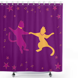 Personality  Swing Dance Couple Cats Shower Curtains