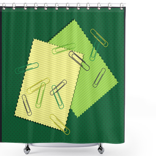 Personality  Papers With Colored Paper Clips Shower Curtains