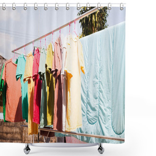 Personality  Dry Clothes In The Air With Sun Light Shower Curtains