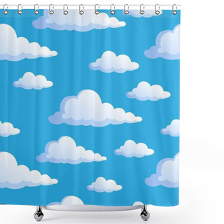 Personality  Seamless Background With Clouds 1 Shower Curtains