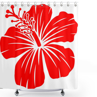 Personality  Beautiful Red Hibiscus Flower Shower Curtains