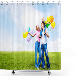 Personality  Happy Family Shower Curtains