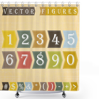 Personality  Numbers Set. , Vector Illustration Shower Curtains
