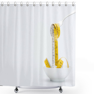 Personality  Measuring Tape On Fork Shower Curtains