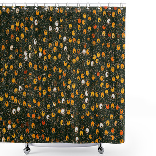 Personality  Dark Golden Sparkling Background From Sequins Closeup, Shiny Abstract Texture Shower Curtains