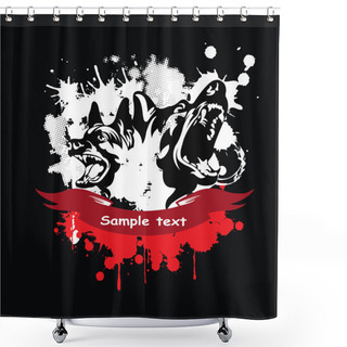 Personality  Shepherds In A Frame With A Red Ribbon Shower Curtains