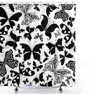 Personality  Seamless White Pattern Shower Curtains