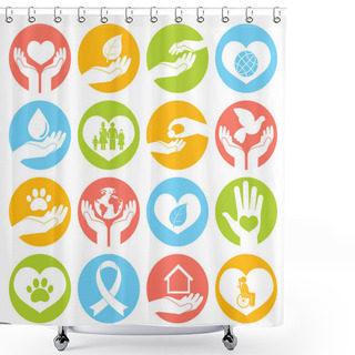 Personality  Charity And Donation Icons White Shower Curtains