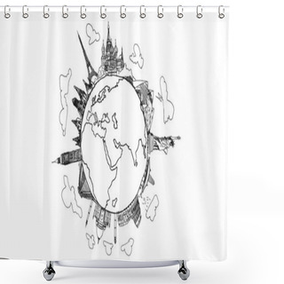Personality  Sketches Of Ideas Shower Curtains