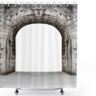 Personality  Antique Stone Arch Isolated On White. Shower Curtains