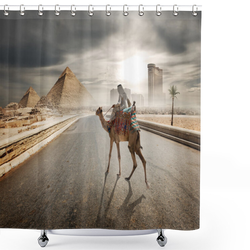 Personality  Evening Over Pyramids Shower Curtains