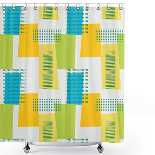 Personality  Pattern With Rectangles, Lines And Dots Shower Curtains