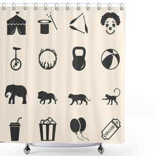 Personality  Set Of Circus Icons Shower Curtains