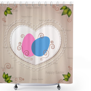 Personality  Easter Greeting Card, Vector Design Shower Curtains