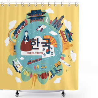 Personality  Korea Tourism Poster Shower Curtains