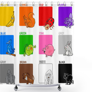 Personality  Primary Colors Cartoon Set Shower Curtains