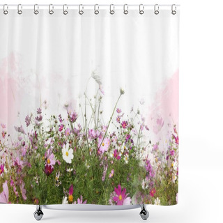 Personality  Seamless Border With Flowers Shower Curtains