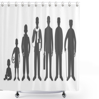 Personality  Generation Of Men From Infants To Seniors Shower Curtains