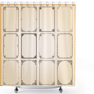 Personality  Decorative Frames And Borders Set Vector Shower Curtains