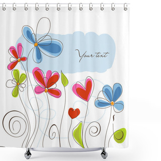 Personality  Floral Background Vector Illustration Shower Curtains