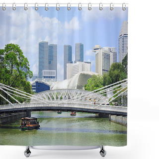 Personality  Singapore Riverside Shower Curtains