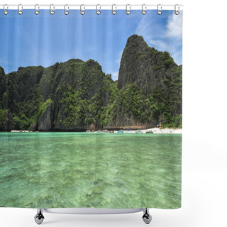 Personality  View Of Maya Bay, Phi Phi Island, Thailand Shower Curtains