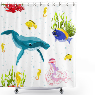 Personality  Sea Life Pattern Shower Curtains