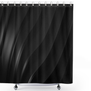Personality  Black Gray Gradient Geometric Abstract Background. Elegant Curved Lines And Shape With Color Graphic Design. 3d Rendering. Shower Curtains