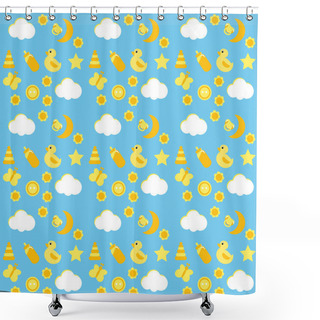 Personality  Baby Card, Vector Illustration Shower Curtains