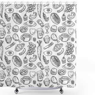 Personality  Seamless Food Pattern Shower Curtains