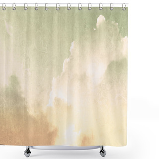 Personality  Retro Sky Background With Illuminated Clouds Shower Curtains