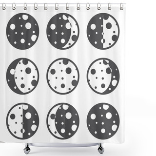 Personality  Moon Phases Shower Curtains