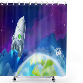 Personality  Space, Vector Background For Website Shower Curtains