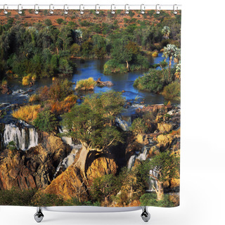 Personality  Oasis In African Desert  Shower Curtains