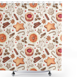 Personality   Gingerbread Cookies And Christmas Spices Shower Curtains