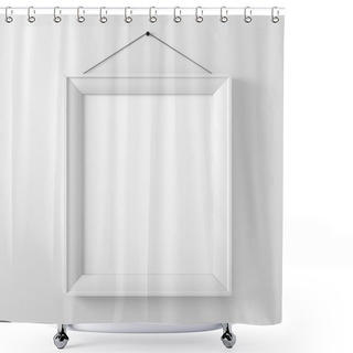 Personality  Blank Frame On White Wall Shower Curtains