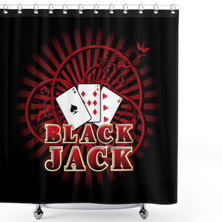 Personality  Black Jack Shower Curtains