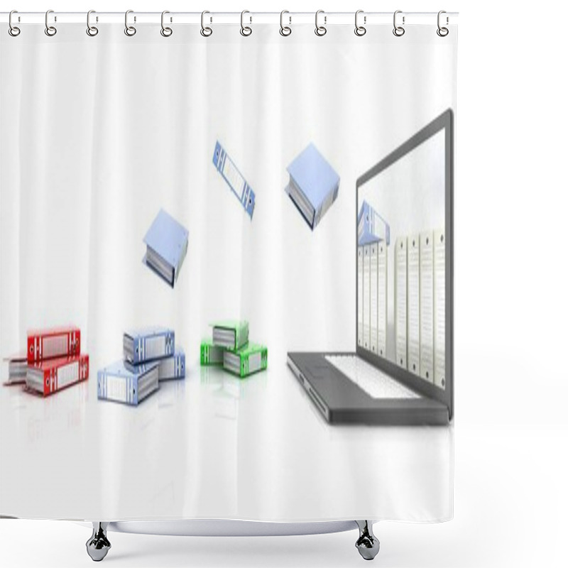 Personality  ARCHIVE . 3d Render Illustration. Shower Curtains