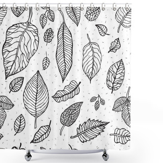 Personality  Leaves. Seamless Background Shower Curtains