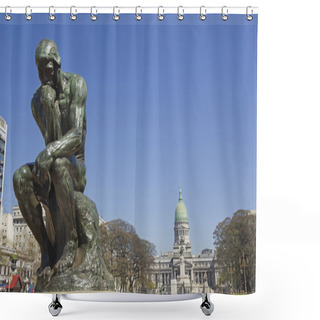 Personality  The Thinker By Rodin Shower Curtains