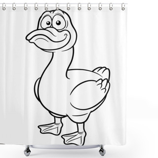 Personality  Duck Cartoon Shower Curtains