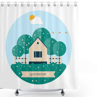 Personality  Home Gardener And Garden With Birds Shower Curtains