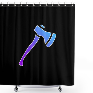 Personality  Axe Blue Gradient Vector Icon Shower Curtains