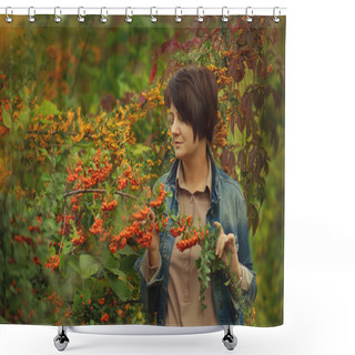 Personality  Woman And Rowan Shower Curtains
